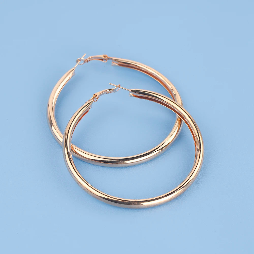 Ermania - Boucles d'oreilles créoles épaisses tendance