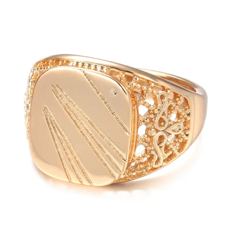 Ermania - Men's Signet Golden Plated - Ermania