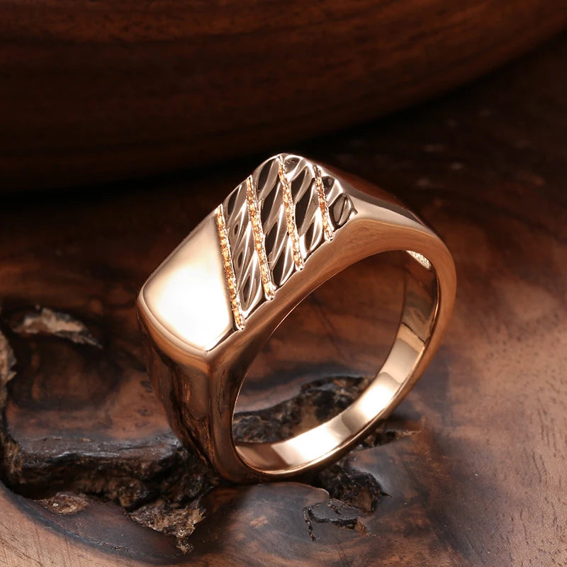 Ermania - Kinel signet   Ring 585 Rose Gold Color