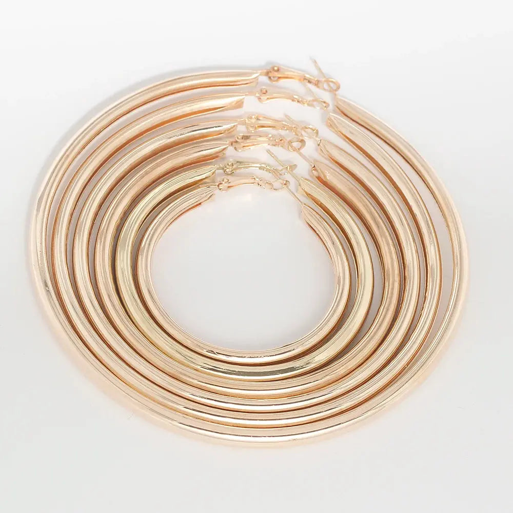 Ermania- Trendy Thick Hoop Earrings - Ermania