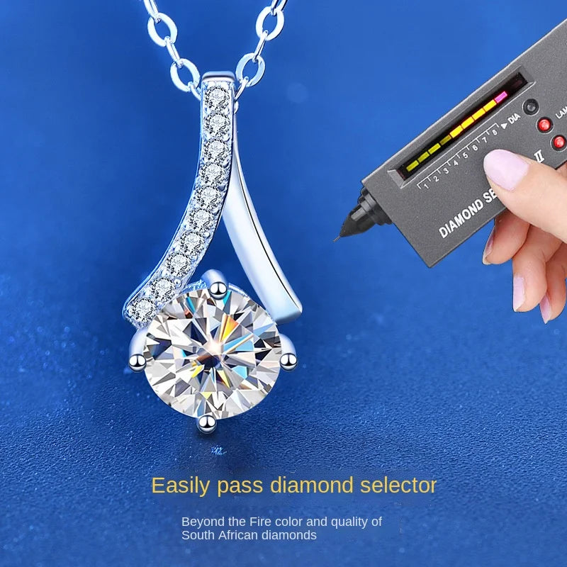 Ermania - Sterling Silver Necklace 12 Carat Moissanite