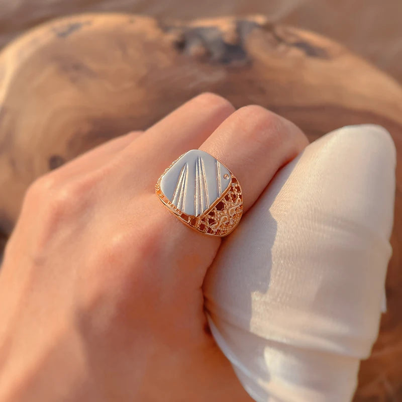 Ermania - Men's Signet Golden Plated