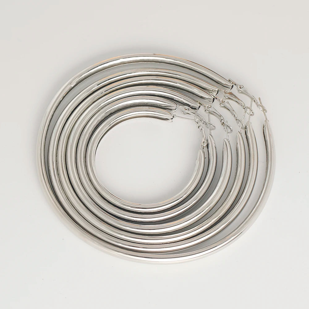 Ermania - Boucles d'oreilles créoles épaisses tendance