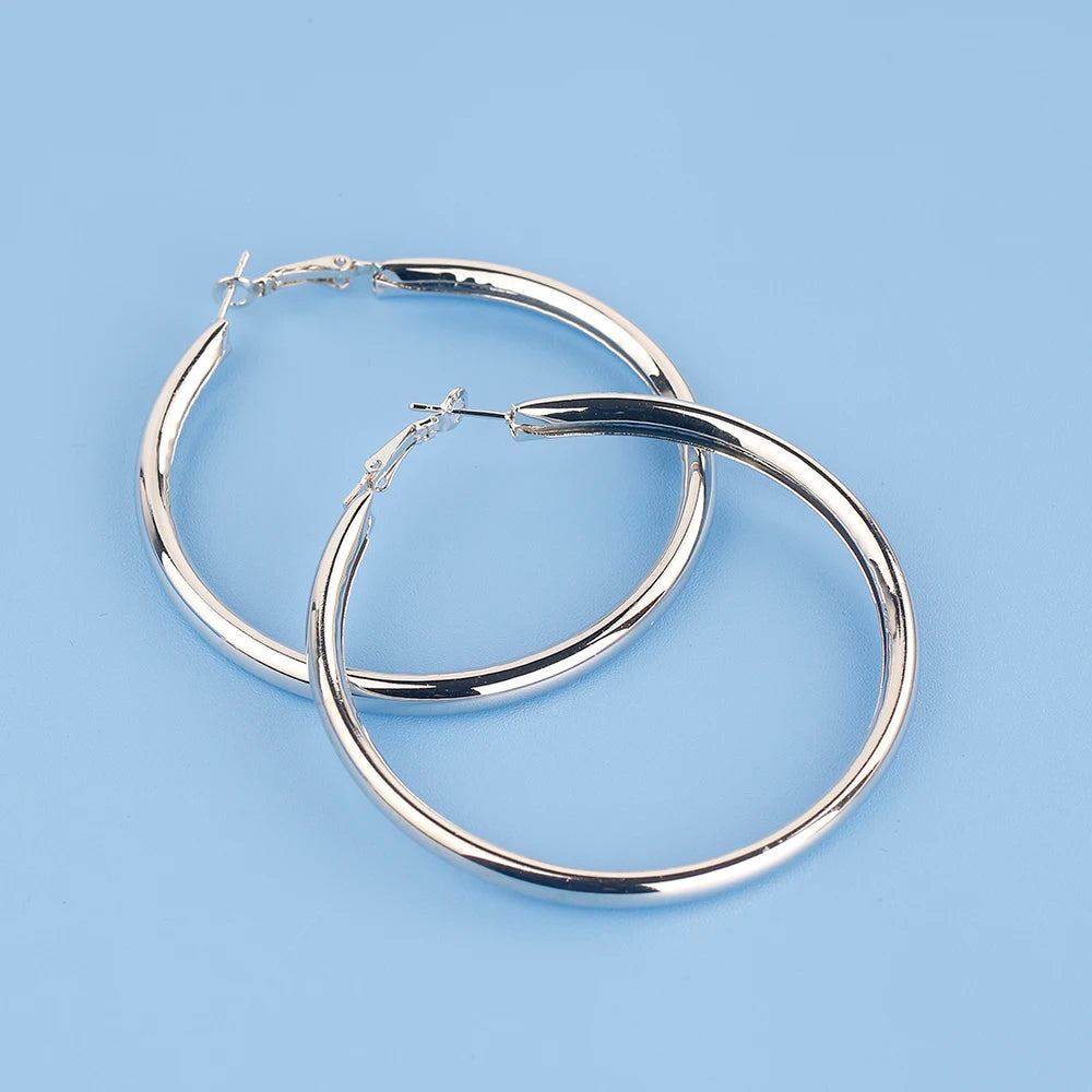 Ermania - Boucles d'oreilles créoles épaisses tendance