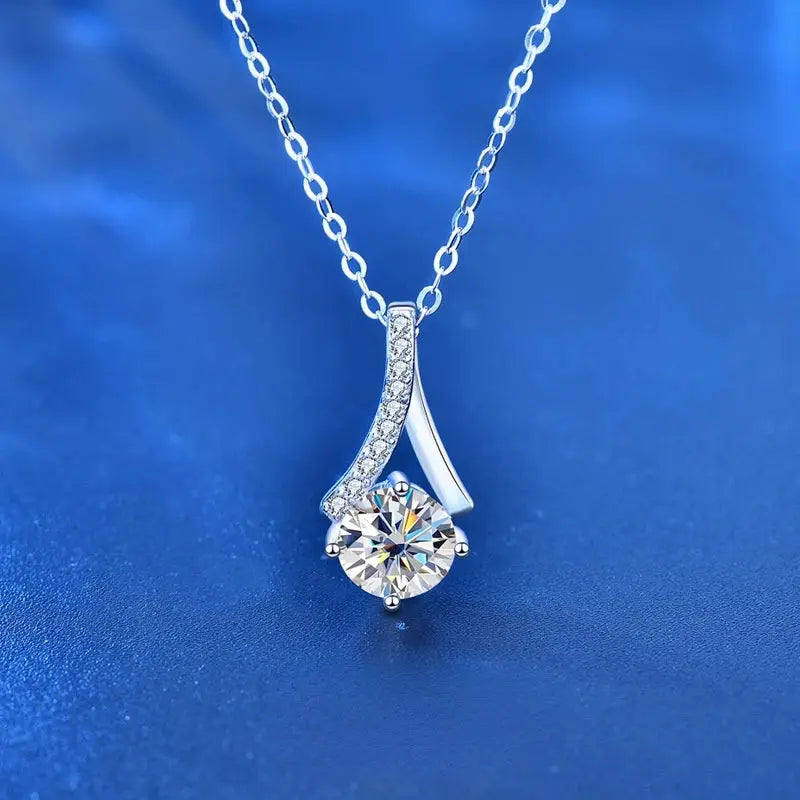 Ermania - Sterling Silver Necklace 12 Carat Moissanite - Ermania