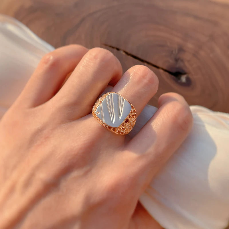 Ermania - Men's Signet Golden Plated