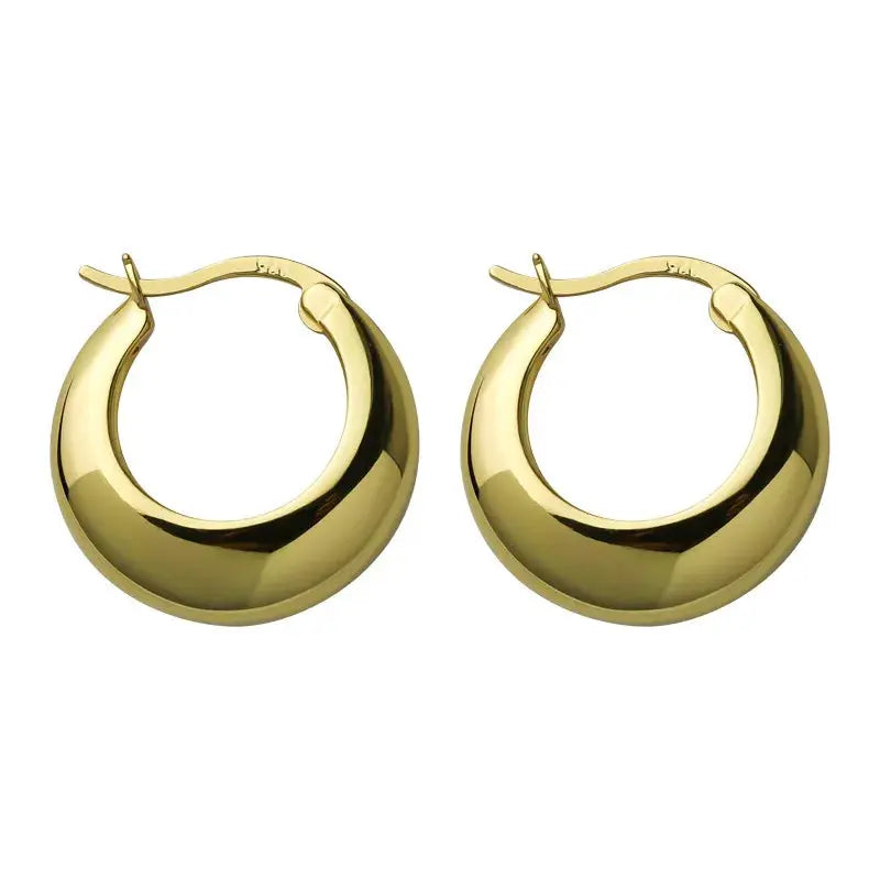 Ermania - Sterling Silver plated Chunky Hoop Earrings - Ermania