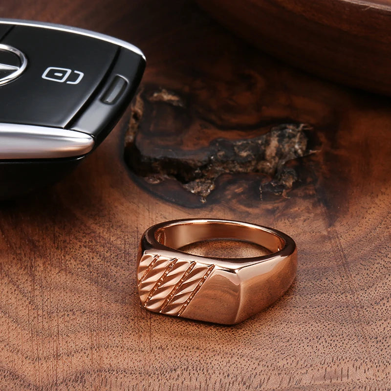 Ermania - Kinel signet   Ring 585 Rose Gold Color