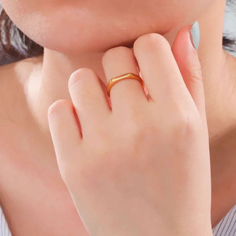 Ermania - Stainless Steel Gold Color Ring