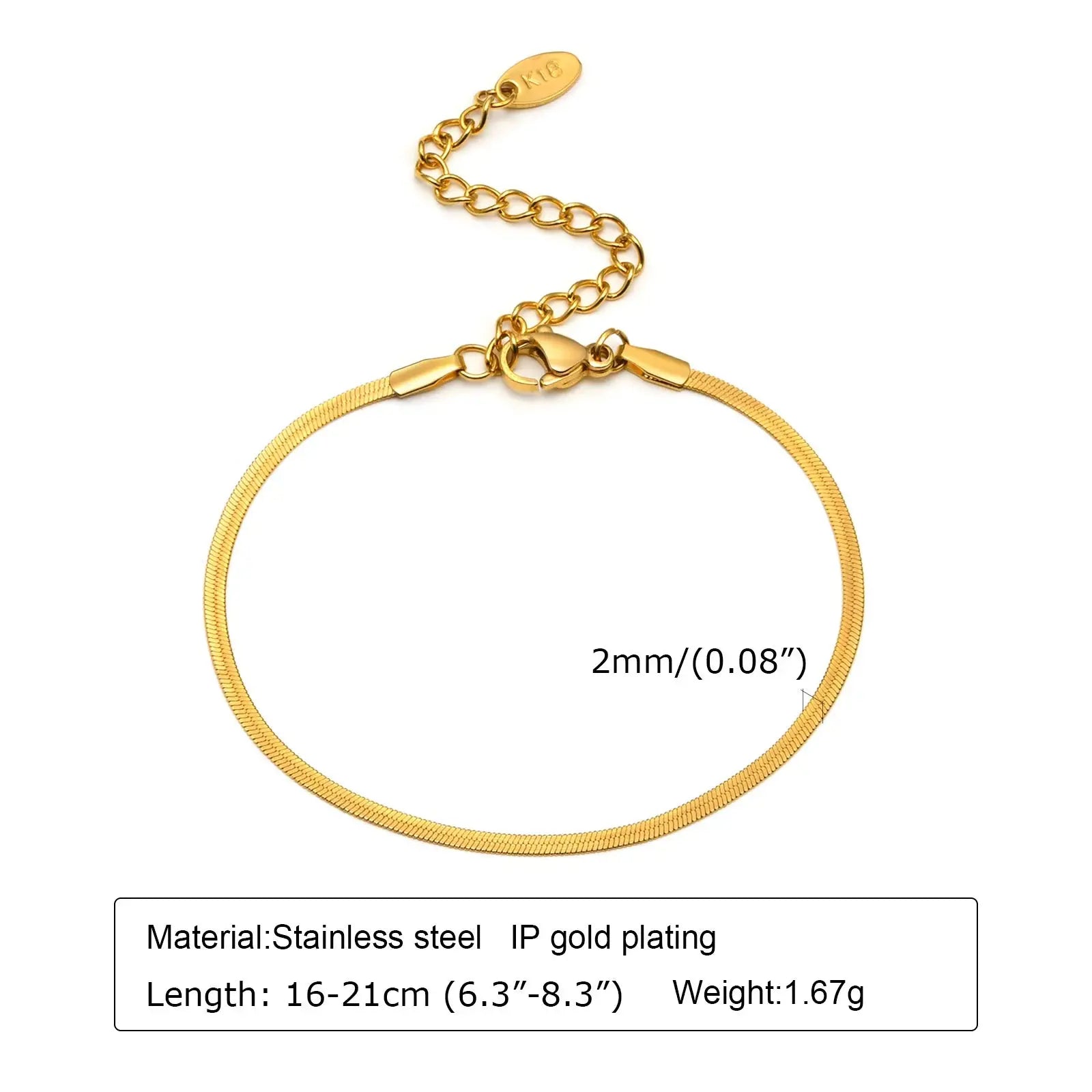 Bracelet, Stainless Steel 18K Gold Plated - Ermania