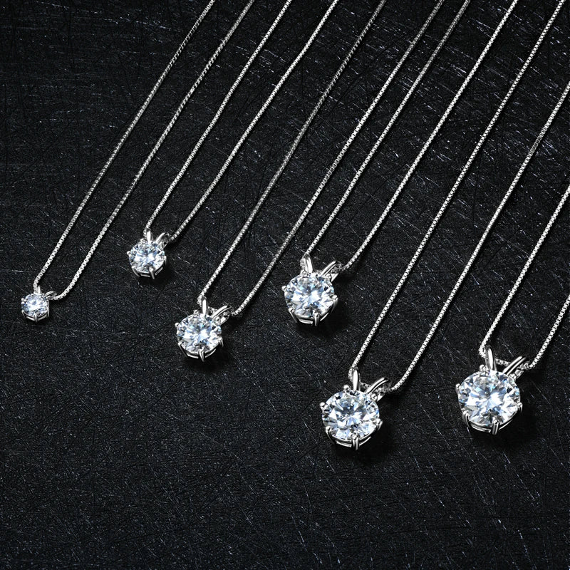 Ermania- Moissanite Pendant Necklaces Sterling Silver
