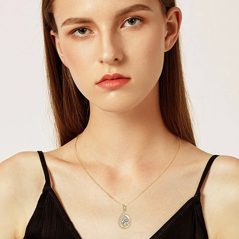 Ermania - Moissanite Pandent Necklace with Certified 6.5mm Lab Diamond