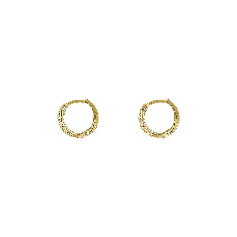 Ermania- Luxury Zircon Metal Hoop Earrings - Ermania