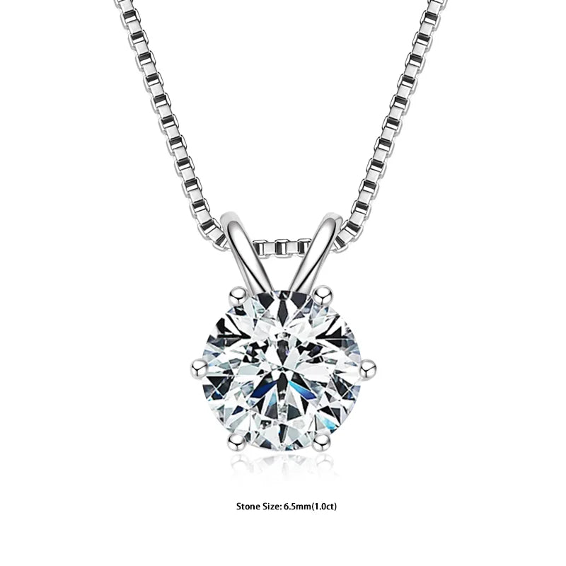 Ermania- Moissanite Pendant Necklaces Sterling Silver