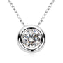 Ermania - Round Bezel Moissanite Pendant Necklace - Ermania