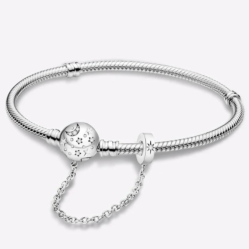 Ermania - Sterling Silver Love Heart Bracelet with Chain