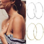 Ermania- 2pcs Big Circle Hoop Earrings Stainless - Ermania