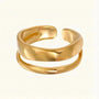Ermania - Double Row Stackable Stainless Steels Ring 18K Plated Gold - Ermania