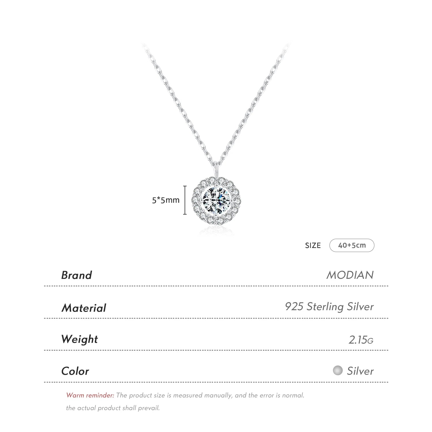 Ermania - MODIAN Sterling Silver Pendant Necklace