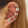 Ermania - 5pcs/set Retro Multi-element Leaf Geometric Ear Cuff - Ermania
