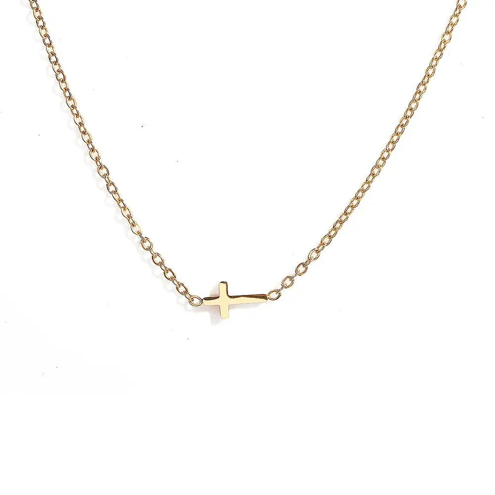 Stainless Steel Delicate Vintage Cross Pendant Necklace - Ermania
