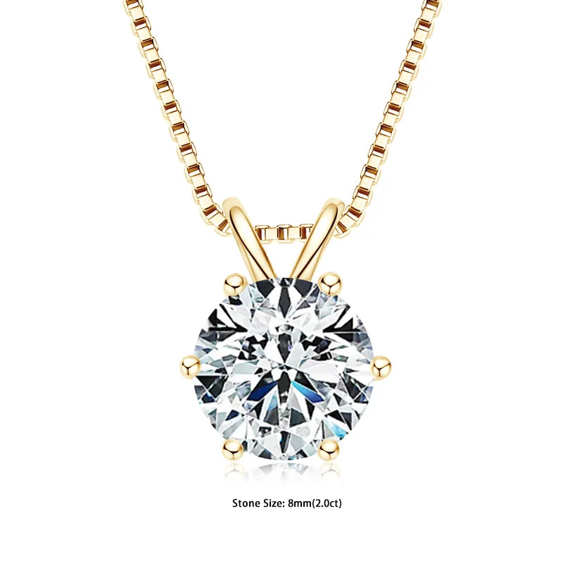 Ermania- Moissanite Pendant Necklaces Sterling Silver