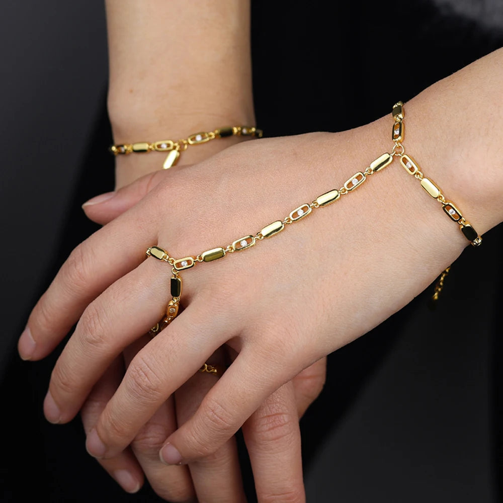 Ermane - Hand Chain Bracelet Gold Color