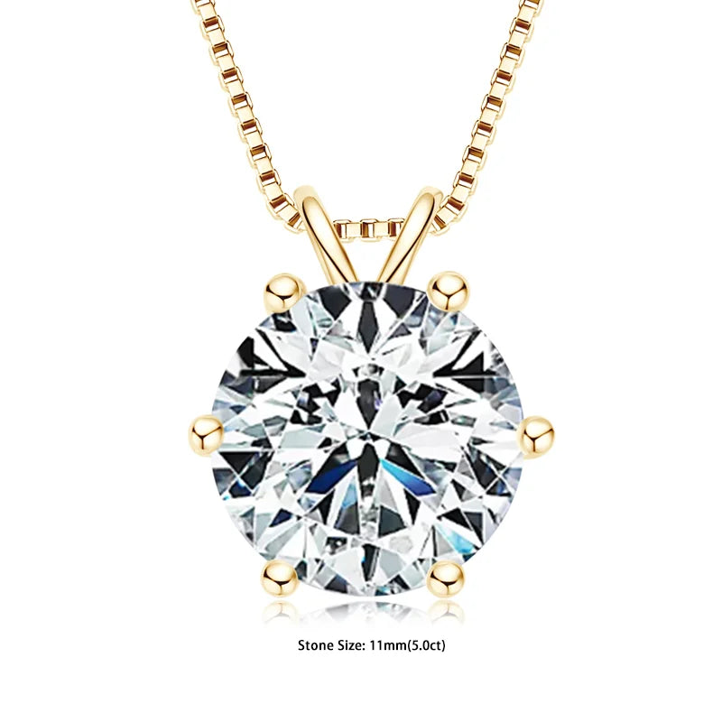 Ermania- Moissanite Pendant Necklaces Sterling Silver