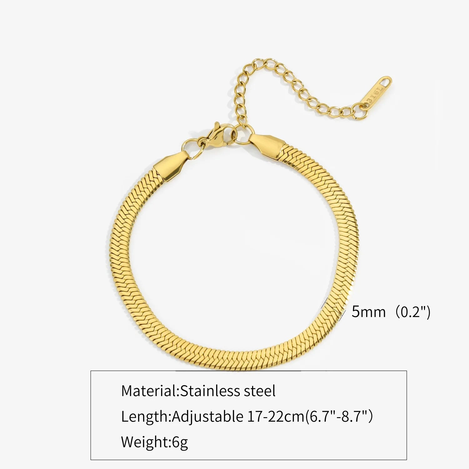 Ermania Hop Stainless Steel Bracelet Gold Color