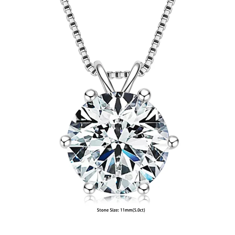 Ermania- Moissanite Pendant Necklaces Sterling Silver