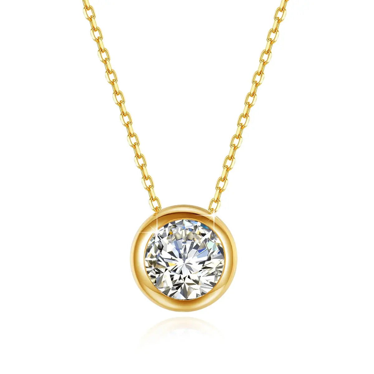 Pure 18k Gold Necklace With Moissanite, Ermania - Ermania