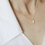 Ermania - Stainless Steel Plated 18K Gold Oval Shell Pendant Necklace - Ermania