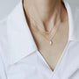 Ermania - Stainless Steel Plated 18K Gold Oval Shell Pendant Necklace - Ermania