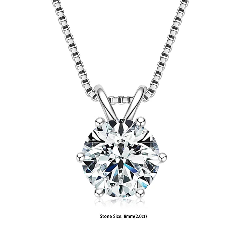 Ermania- Moissanite Pendant Necklaces Sterling Silver