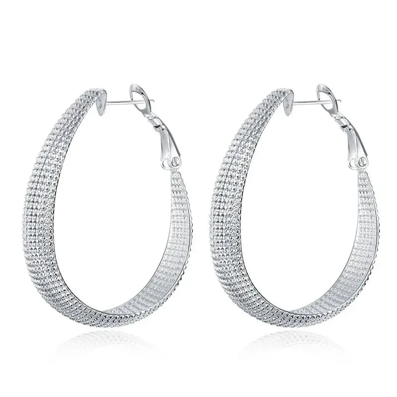 Ermania - Boucles d'oreilles créoles en argent sterling