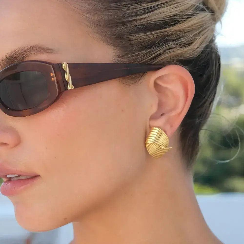 Boucles d'oreilles Rebecca plaquées or ERMANIA