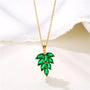Ermania - Green Zircon Crystal Pendant Stainless Steel Necklaces - Ermania