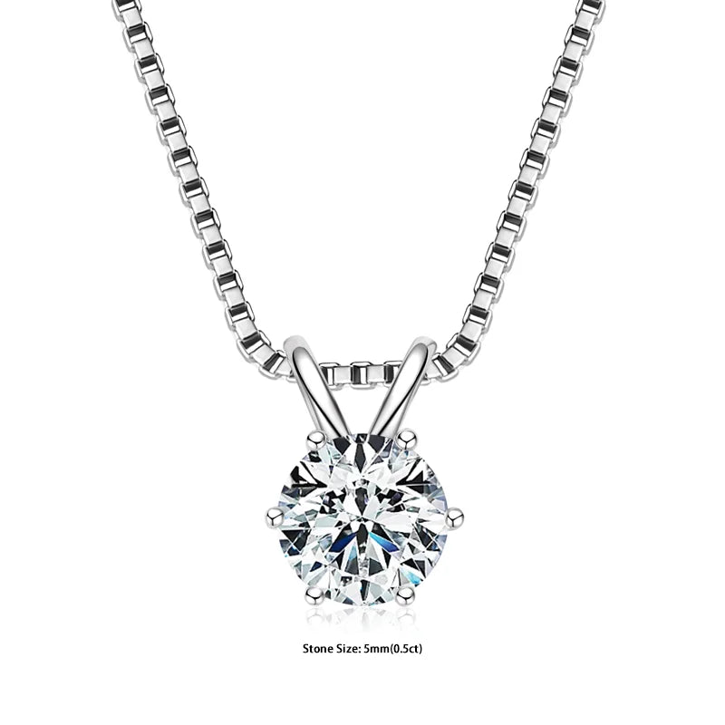 Ermania- Moissanite Pendant Necklaces Sterling Silver