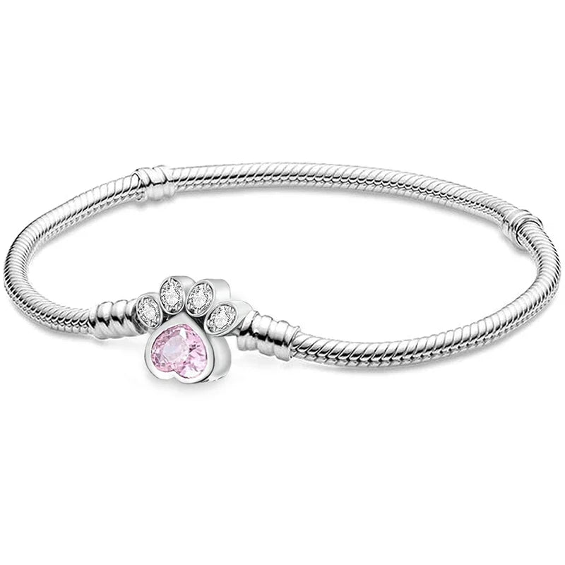 Ermania - Sterling Silver Love Heart Bracelet with Chain