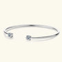 Ermane - Moissanite Bangle Cuff Real 925 Sterling Silver Bracelet - Ermania