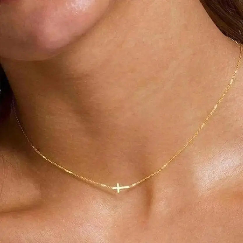 Stainless Steel Delicate Vintage Cross Pendant Necklace - Ermania