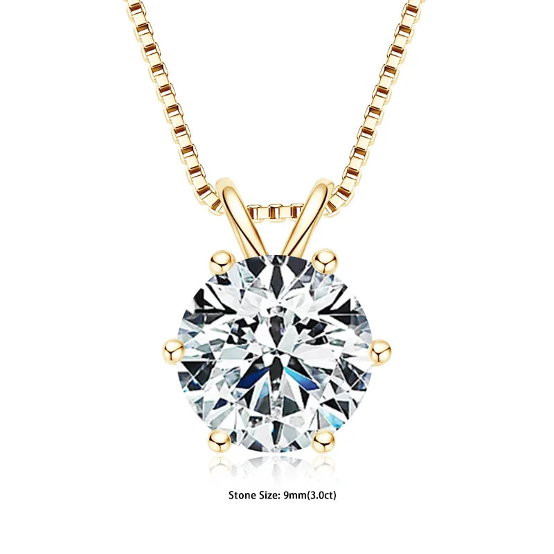 Ermania- Moissanite Pendant Necklaces Sterling Silver