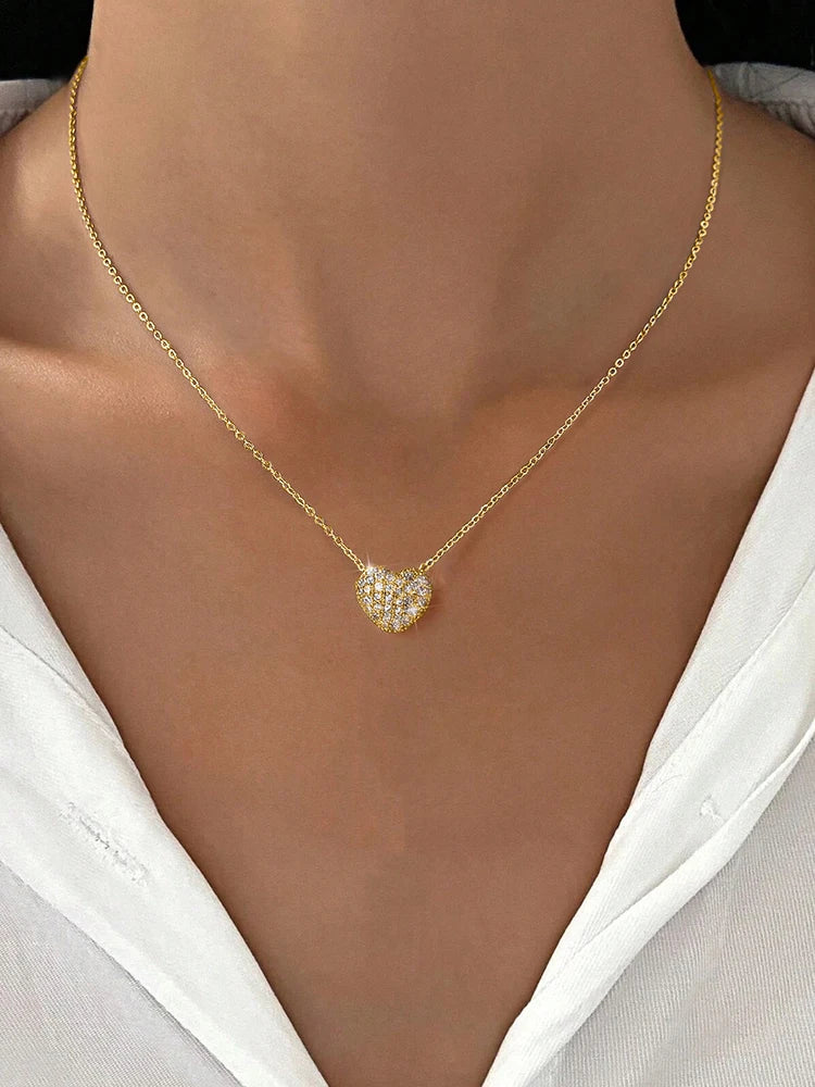 Ermania - Sterling Silver Gorgeous Love Heart Necklace