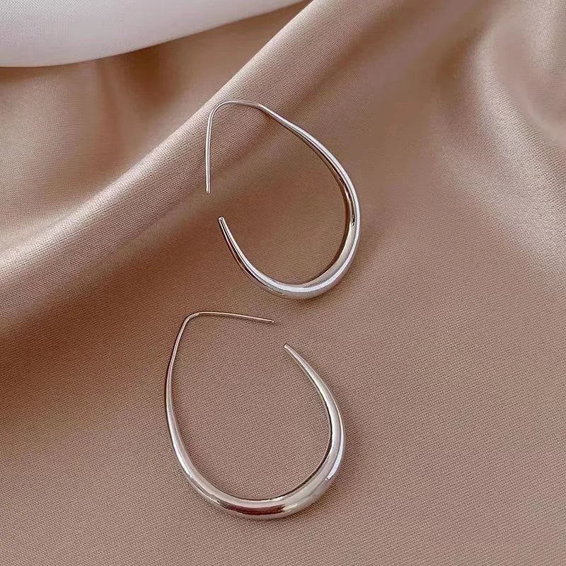 Ermania- Boucles d'oreilles créoles Ellipse dorées