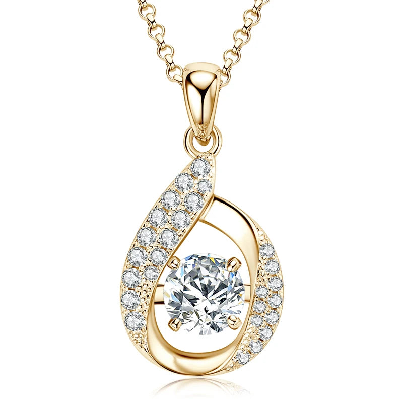 Ermania - Moissanite Pandent Necklace with Certified 6.5mm Lab Diamond