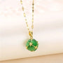 Ermania - Green Zircon Crystal Pendant Stainless Steel Necklaces - Ermania