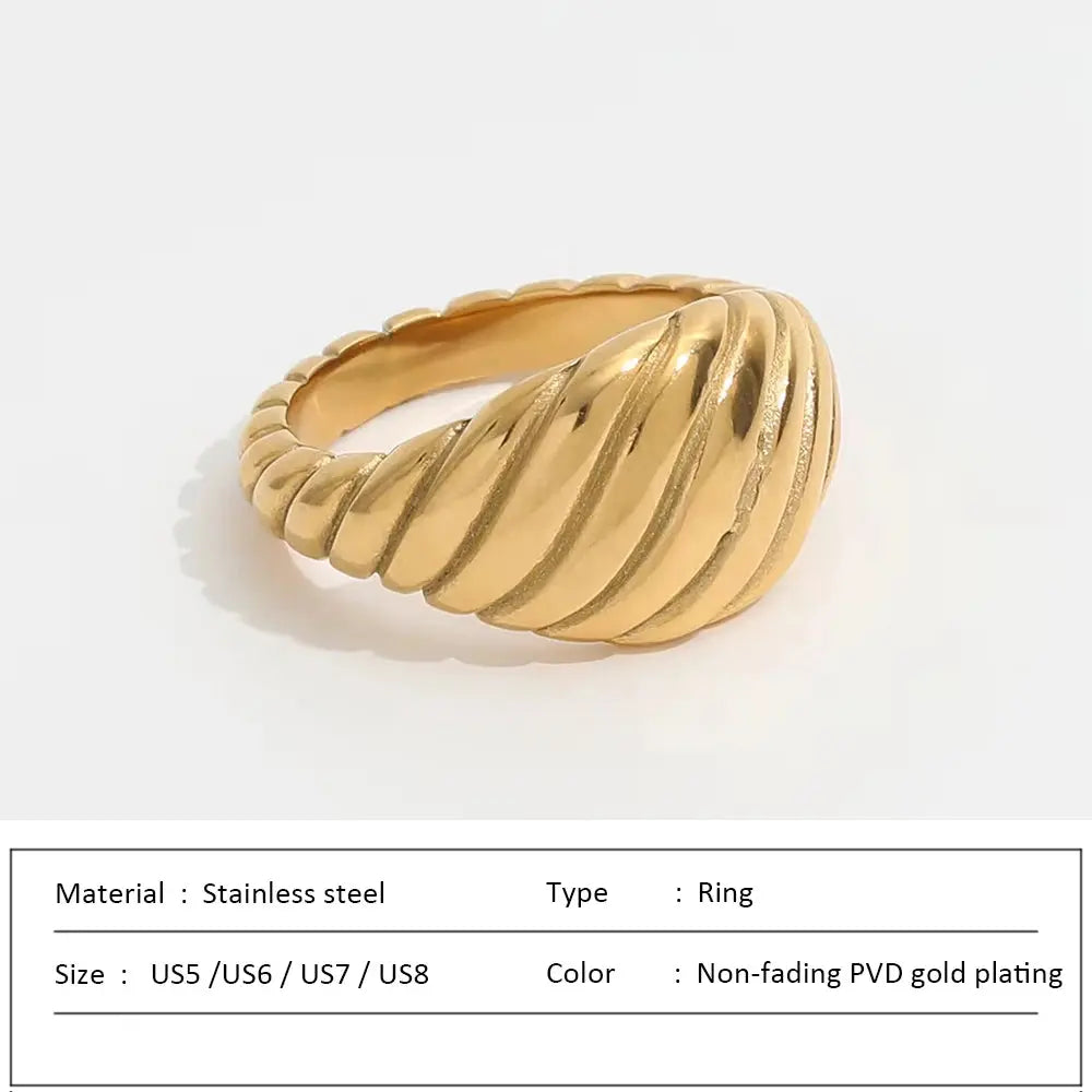 Waterproof Stainless Steel Ring for Women Non-fading Heart Ring Stylish Metal Rings Simple New Jewelry Wholesale Dropshipping - Ermania