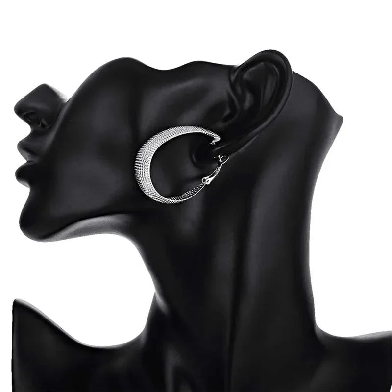 Ermania - Boucles d'oreilles créoles en argent sterling