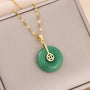 Ermania - Green Zircon Crystal Pendant Stainless Steel Necklaces - Ermania