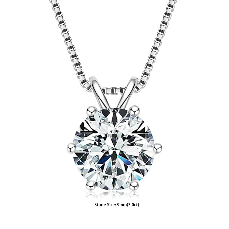 Ermania- Moissanite Pendant Necklaces Sterling Silver